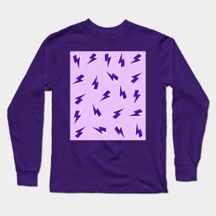 Purple Lightning Bolts Pattern Long Sleeve T-Shirt